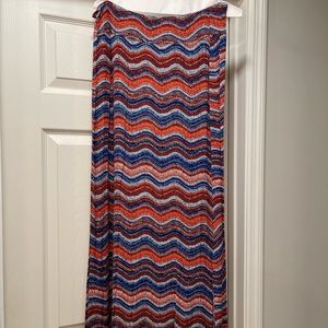 Long Blue and Orange Skirt